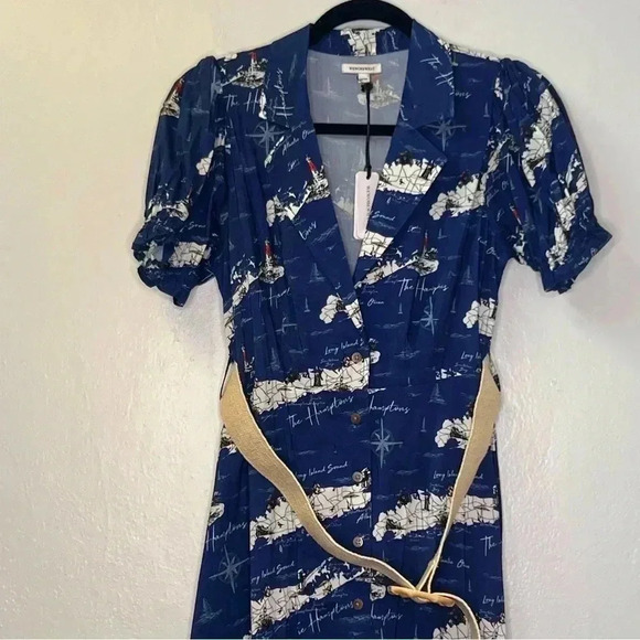 WeWoreWhat Blue and White Midi Dress - Picture 4 of 16